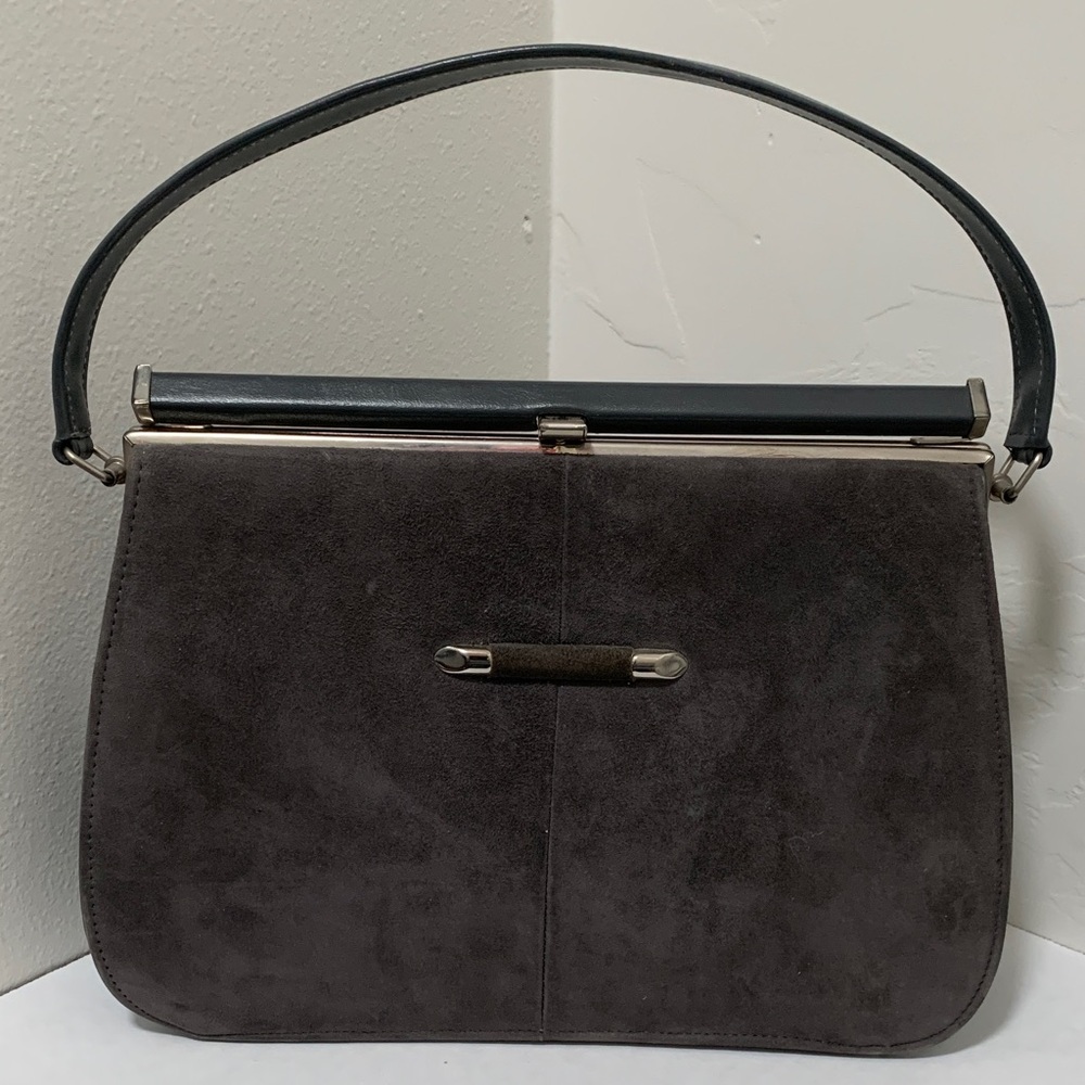 Vintage Naturalizer Gray Suede Handbag Purse